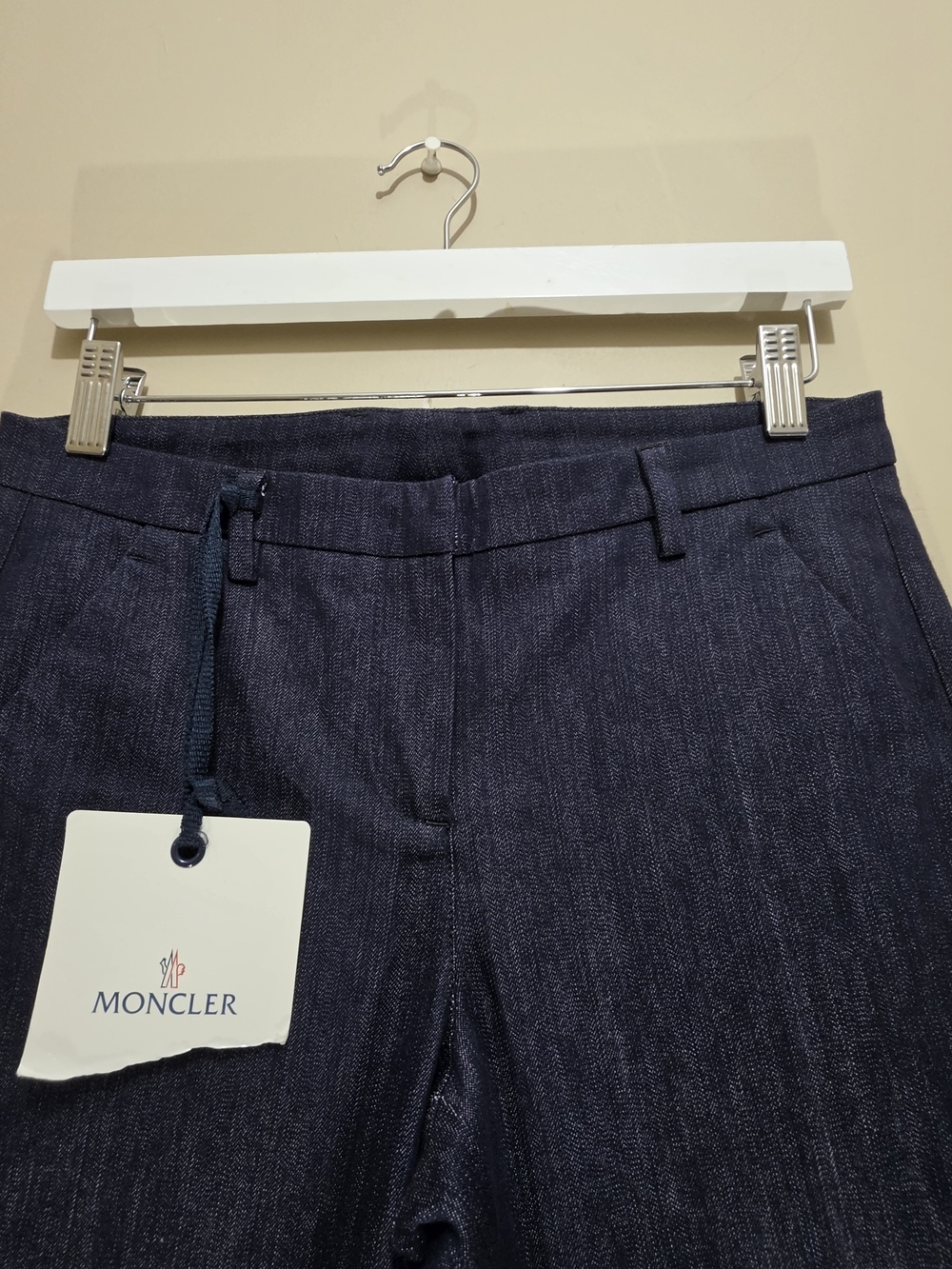 Moncler Women’s Tailored Pants Size 38EU Blue Waist 28 Slim Fit - Picture 6 of 15